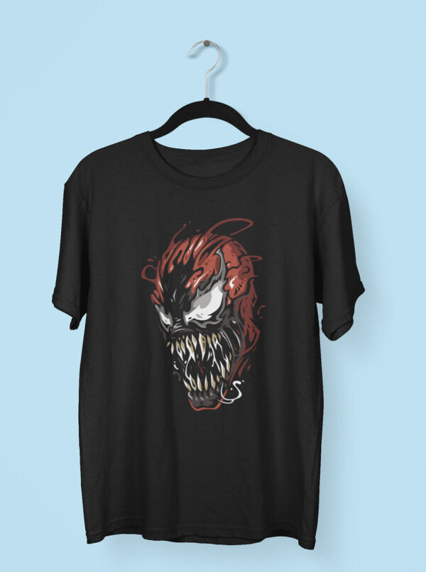 Carnage Graphic Tee – Red Symbiote Rage Face Print