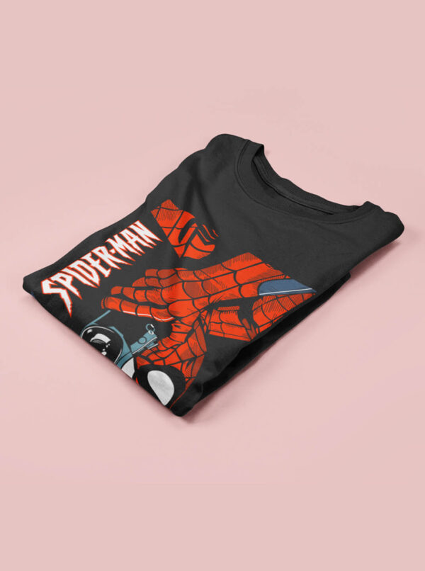 SpiderMan Lens T Shirt – Retro Camera Comic Style Tee - Image 3