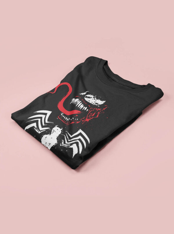 Carnage Shirt – Venom Symbiote Grunge Tee in Black - Image 3