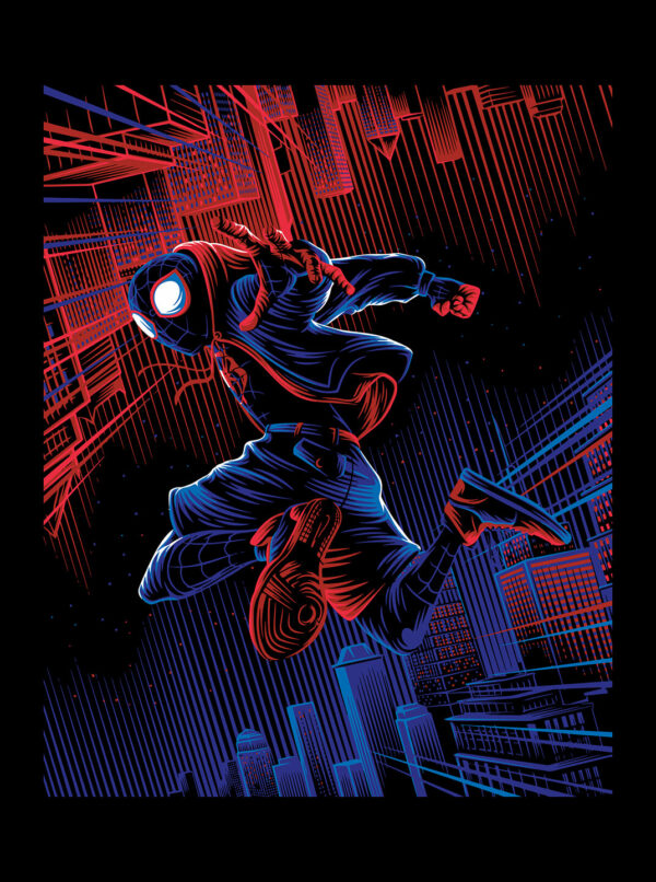 Miles Morales Spider-Man T-Shirt – Dynamic City Swing Graphic - Image 2