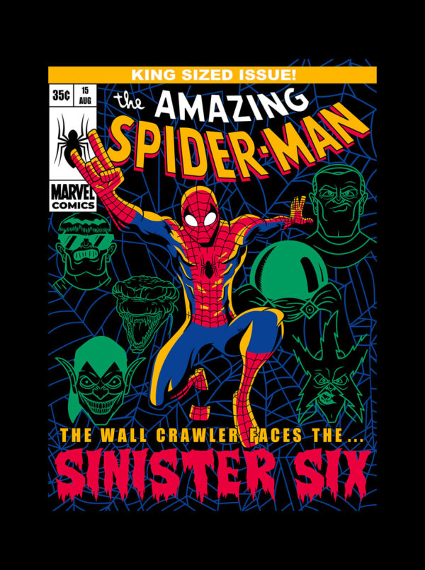 Spider-Man vs Sinister Six T-Shirt – Classic Marvel Comic Cover Tee