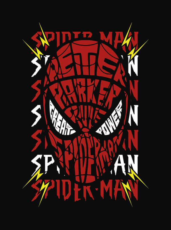 Bold Typography Spider-Man Face Shirt – Comic Vibe Tee