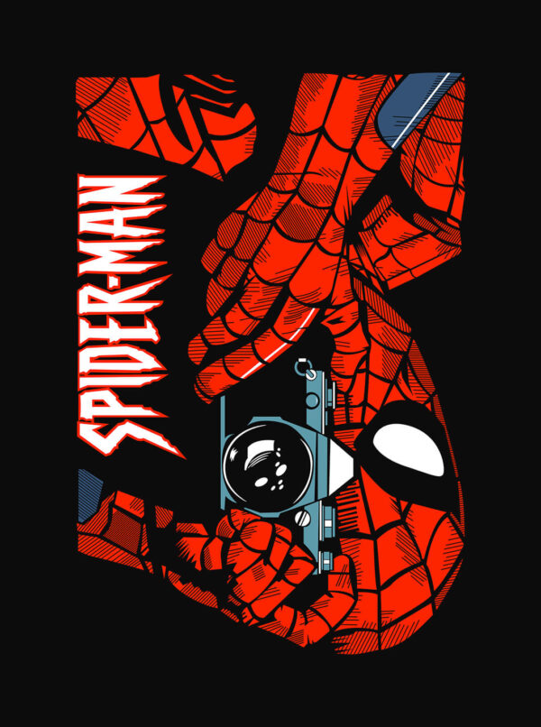 SpiderMan Lens T Shirt – Retro Camera Comic Style Tee