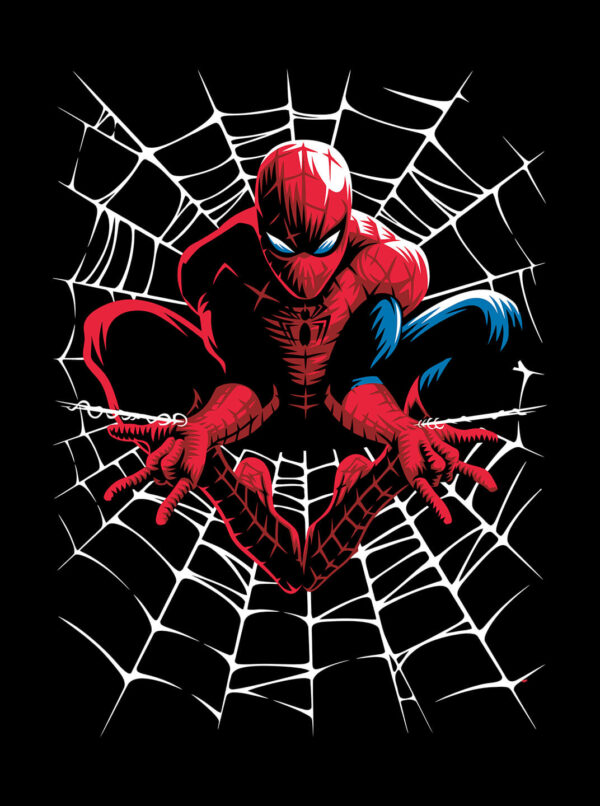 SpiderMan Web T Shirt – Heroic Wall-Crawler Pose