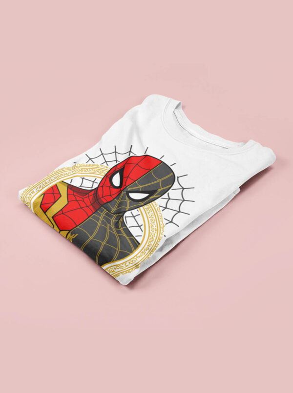 Split Suit Spider-Man T-Shirt – Iron Spider x Black & Gold Suit Design