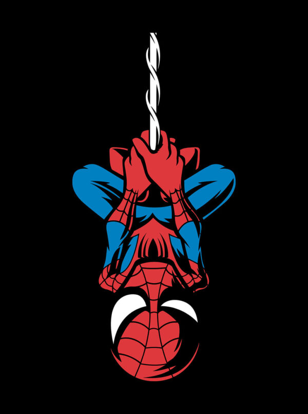 Spiderman T Shirt Mens – Hanging Hero Minimal Design
