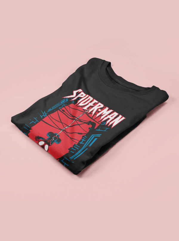 Miles Morales Spider Man T Shirt – Hanging Hero Graphic Tee