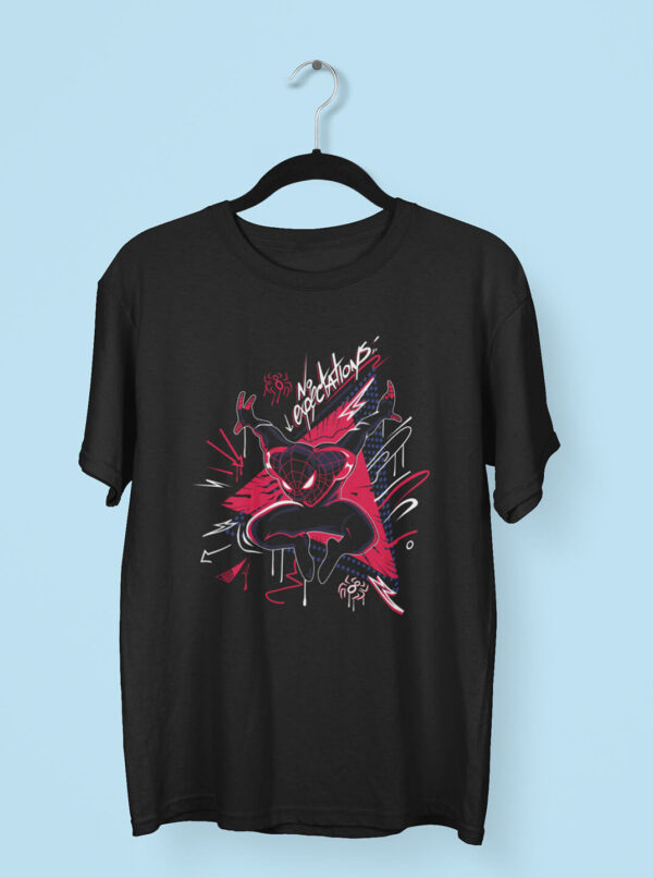 Miles Morales No Expectations Tee – Street Art Style Graphic T-Shirt