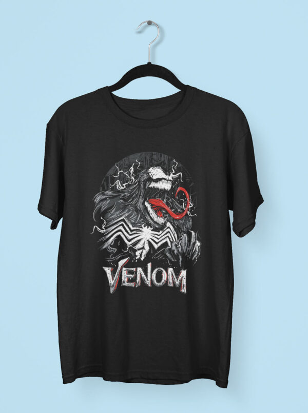 Cool Venom Shirt – Electric Tongue-Out Symbiote Design