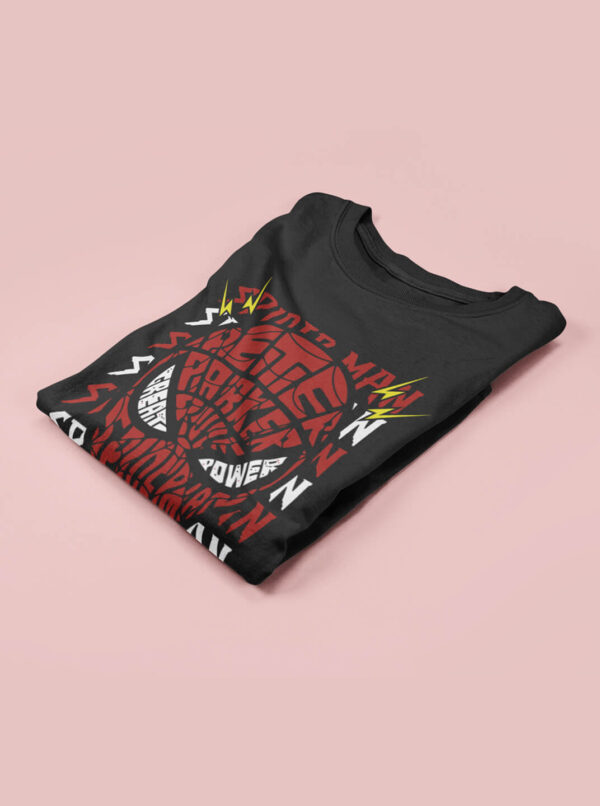Bold Typography Spider-Man Face Shirt – Comic Vibe Tee