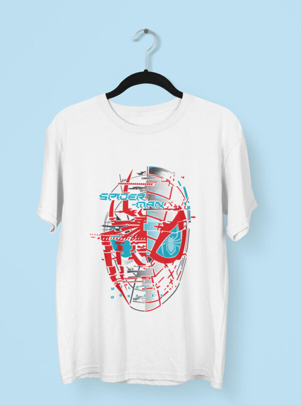 Miles Morales T-Shirt – Neon Grid Spider Face Tee