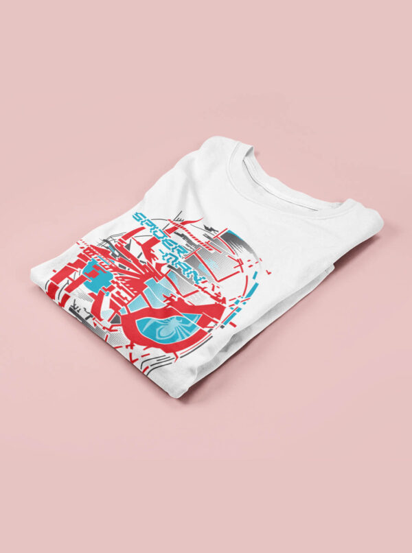 Miles Morales T-Shirt – Neon Grid Spider Face Tee