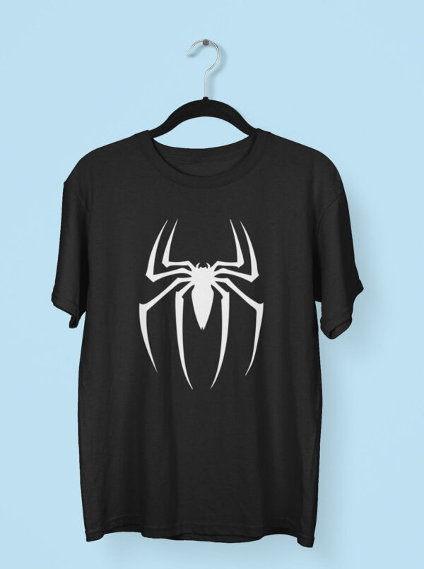Venom Black T-Shirt – Bold White Spider Emblem - Image 2