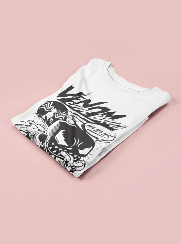 Venom Eddie Brock T Shirt – Monochrome Comic Style Marvel Tee