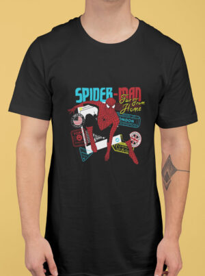 T Shirt Spider Man Far From Home – Travel Badge Graphic Tee