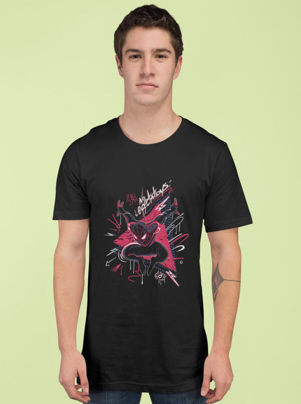 Miles Morales No Expectations Tee – Street Art Style Graphic T-Shirt