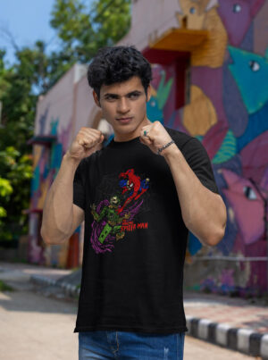 Amazing SpiderMan vs Mysterio Skeleton Battle Tee