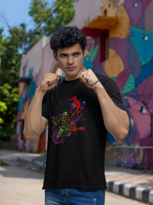 Amazing SpiderMan vs Mysterio Skeleton Battle Tee