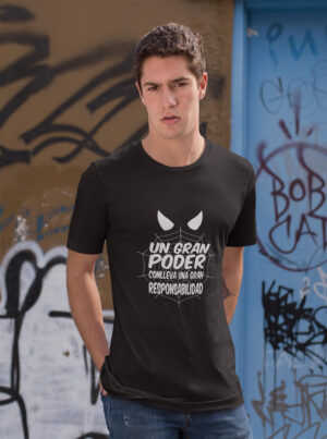 Spiderman Spanish T-Shirt – "Un Gran Poder" Quote Tee
