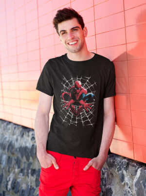 SpiderMan Web T Shirt – Heroic Wall-Crawler Pose