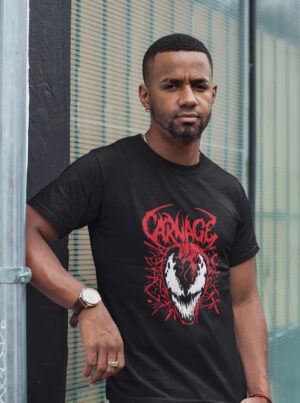 Carnage Shirt – Symbiote Face Graphic Tee for Marvel Fans