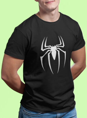Venom Black T-Shirt – Bold White Spider Emblem