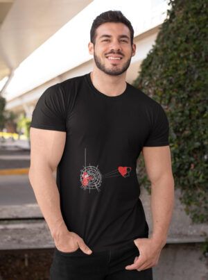 Cute Spider-Man Love T-Shirt – Valentine Style Comic Tee