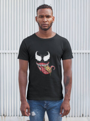 Venom Pizza Time T-Shirt – Funny Symbiote Snack Comic Tee