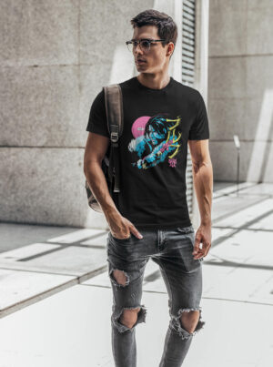 Cyber Samurai Warrior T-Shirt – Neon Blade Anime Streetwear