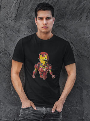 Bold Iron Avenger T-Shirt – Heroic Tech Armor Design