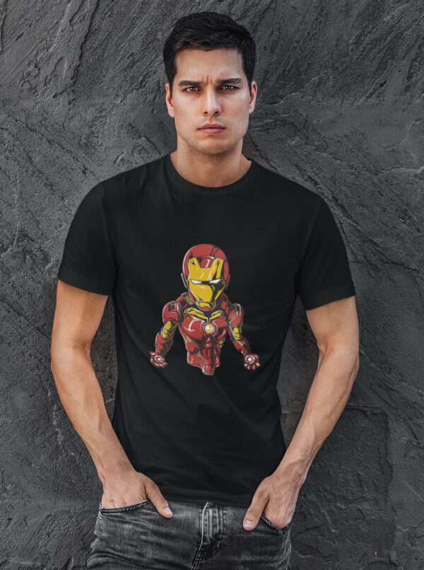 Bold Iron Avenger T-Shirt – Heroic Tech Armor Design
