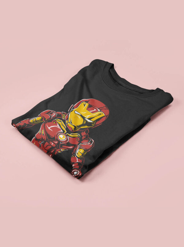 Bold Iron Avenger T-Shirt – Heroic Tech Armor Design