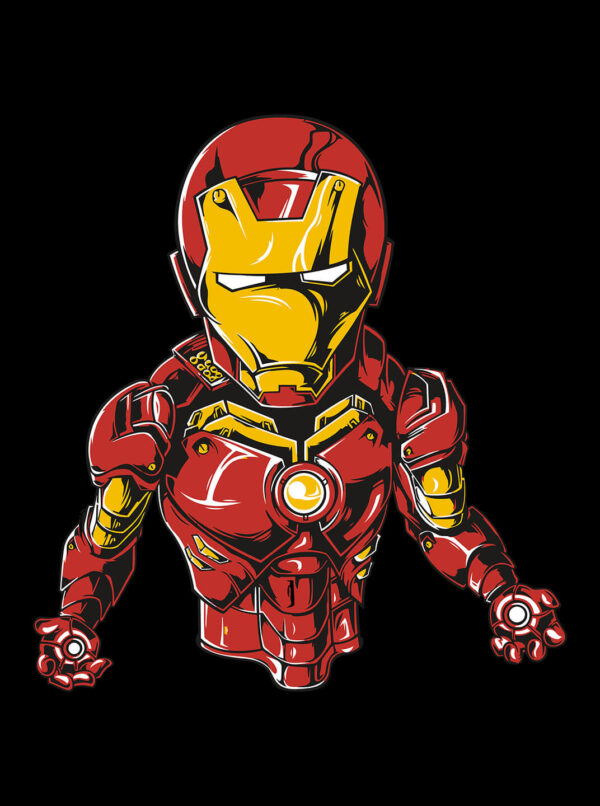 Bold Iron Avenger T-Shirt – Heroic Tech Armor Design