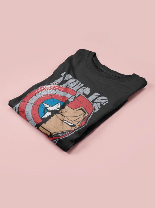 Civil War T-Shirt – Captain America vs Iron Man Split Design - Image 3