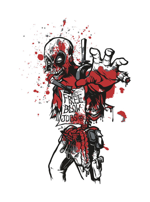 Zombie Deadpool T-Shirt – Grunge Marvel Antihero Graphic