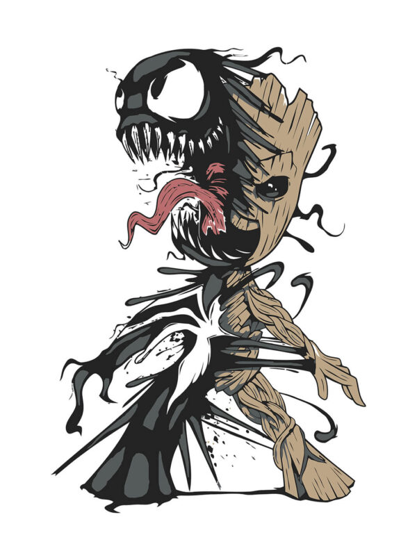 Groot x Venom T-Shirt – Marvel Mashup Symbiote Edition - Image 4