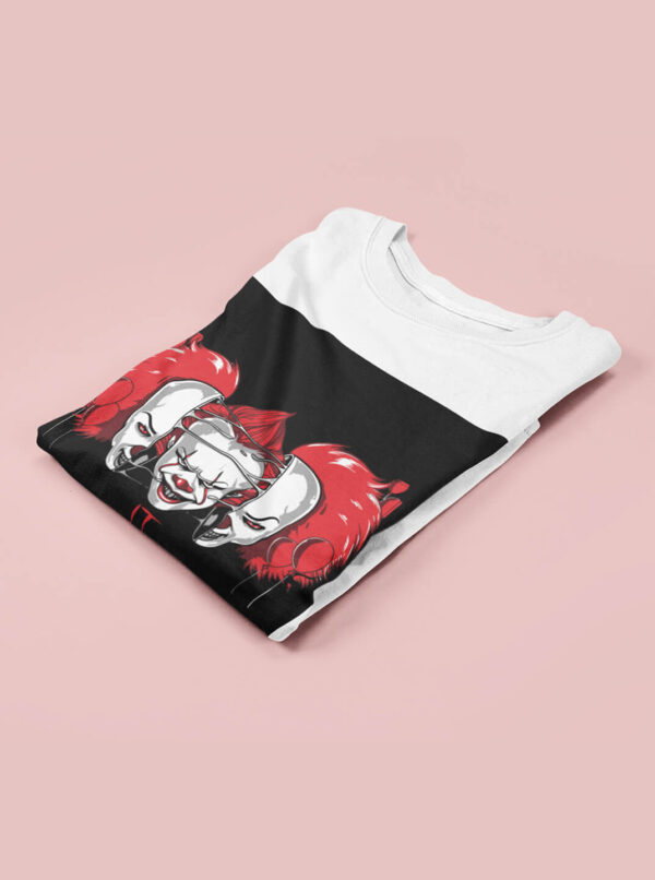 IT Horror T-Shirt – Pennywise Creepy Clown Graphic Tee - Image 3