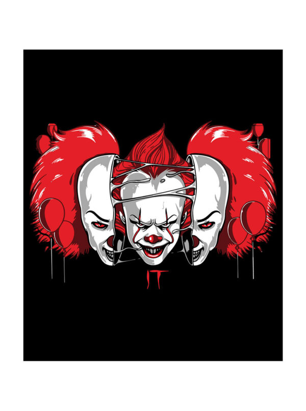 IT Horror T-Shirt – Pennywise Creepy Clown Graphic Tee
