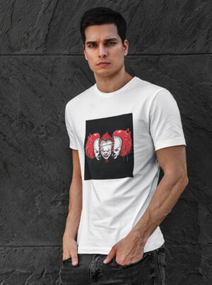 IT Horror T-Shirt – Pennywise Creepy Clown Graphic Tee