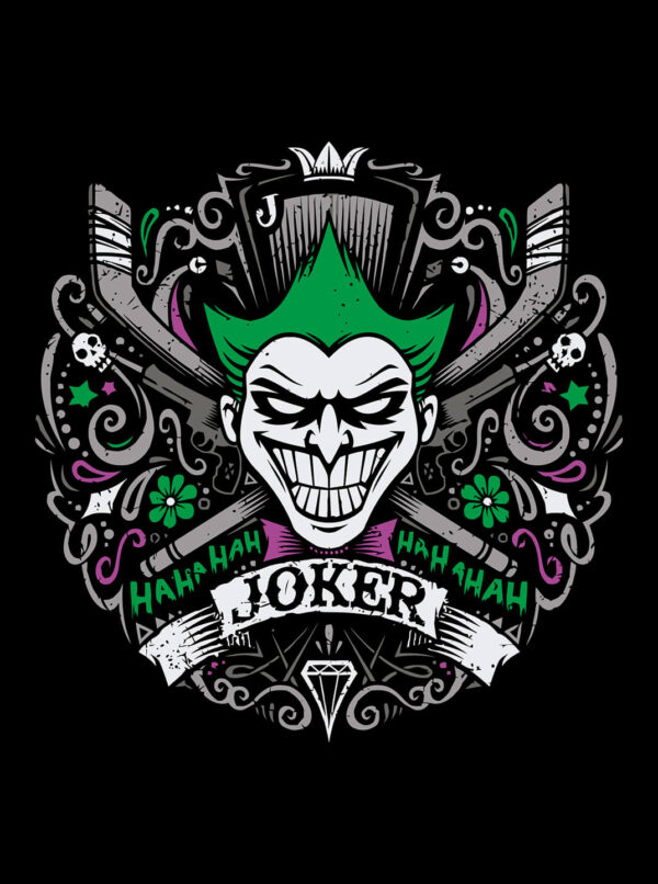 Gothic Joker T Shirt – Sinister Grin with Dark Vintage Style