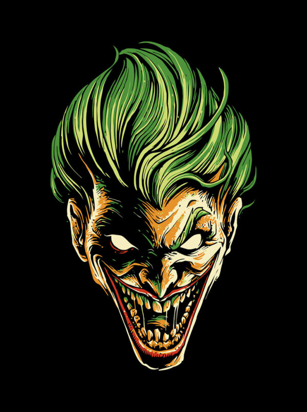Joker Face T Shirt – Sinister Smile Villain Graphic Tee