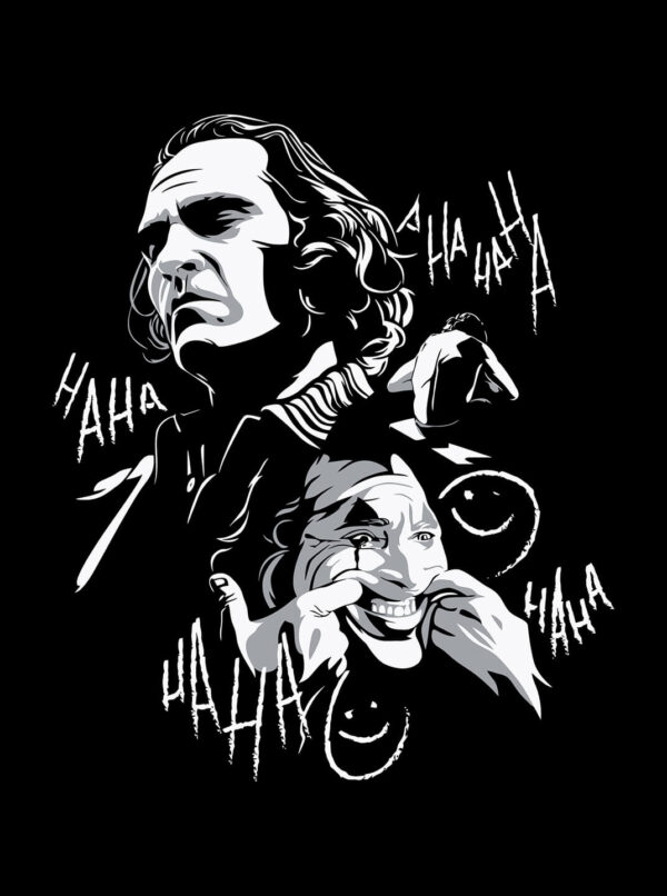 Joker Mood T Shirt – Grunge Style Dual Face Graphic - Image 4