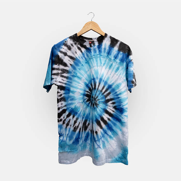 Sky Blue Black Tie Dye T-Shirt