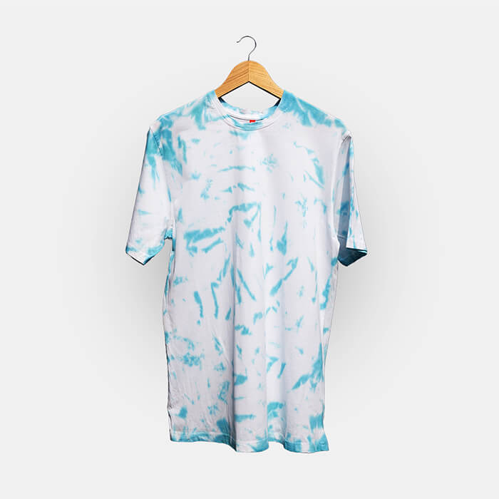 Pastel Blue And Parrot Green Tie-Dye T-Shirt