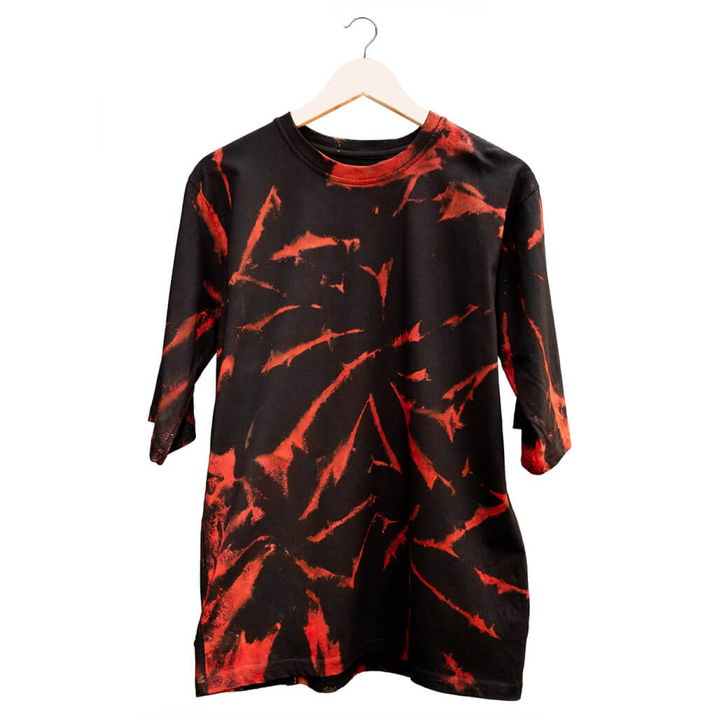 Red and Black Tie-Dye T-Shirt