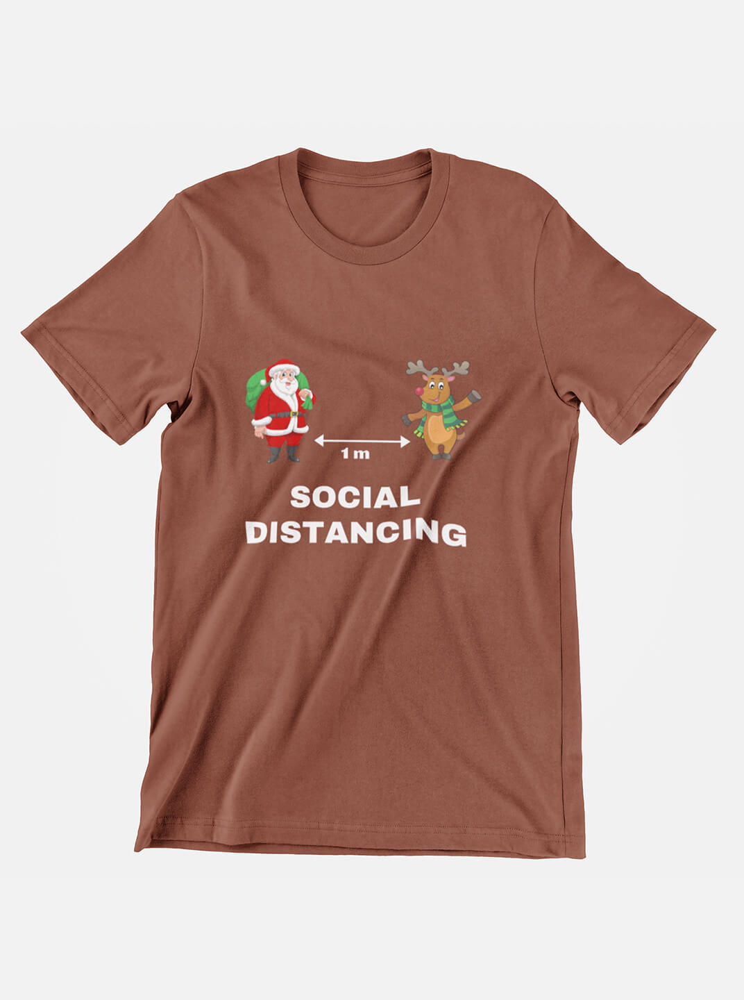 Social Distancing Christmas T-Shirt – Funny Santa & Reindeer Holiday Tee - FlyyDok Social Distancing Christmas T-Shirt – Funny Santa & Reindeer Holiday Tee - Image 2