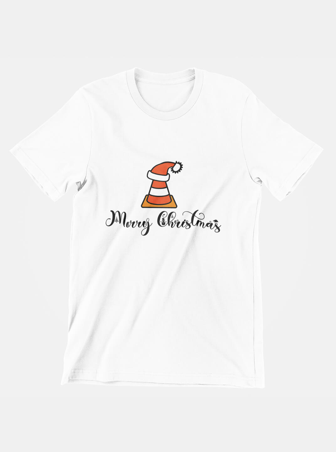 White Cotton Merry Christmas Graphic T-Shirt for Men - FlyyDok White Cotton Merry Christmas Graphic T-Shirt for Men - Image 2