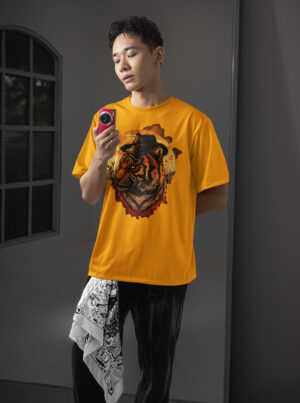 100% Cotton Oversize Multiverse Tiger T-Shirt for Men