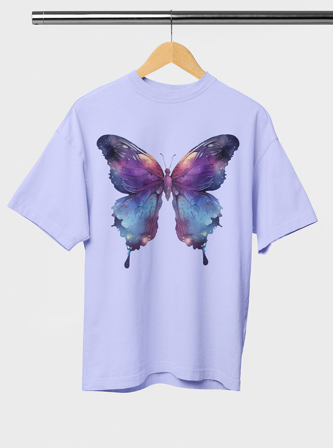 Butterfly Print T Shirt for Men – Artistic Watercolor Design - FlyyDok Butterfly Print T Shirt for Men – Artistic Watercolor Design - Image 2